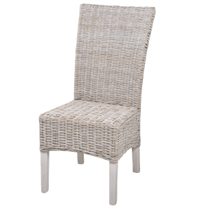 Καρέκλα από φυσικό Rattan Kubu σε white wash απόχρωση. Διάσταση προϊόντος: 45X45X105H