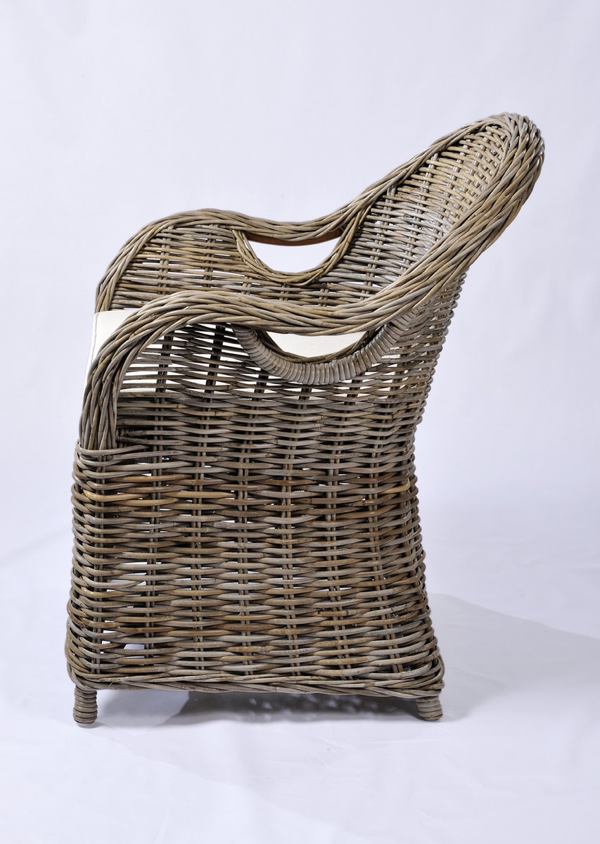 Πολυθρόνα από φυσικό Rattan σε grey wash - 31124 - Image 4