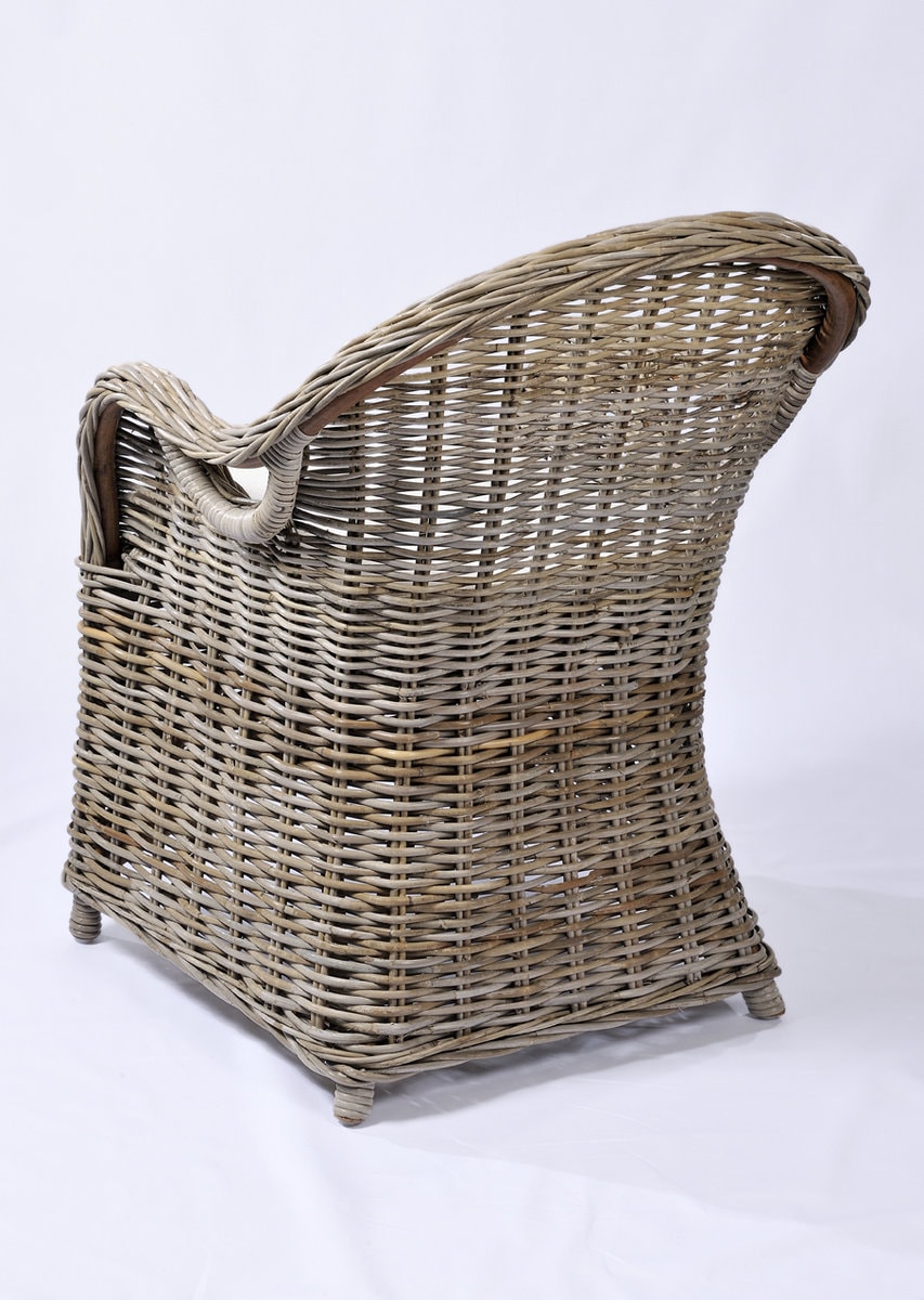 Πολυθρόνα από φυσικό Rattan σε grey wash - 31124 - Image 3