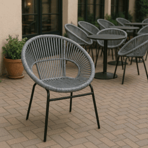 Πολυθρόνα Lounge από φυσικό Rattan και μεταλλικό σκελετό - 31715