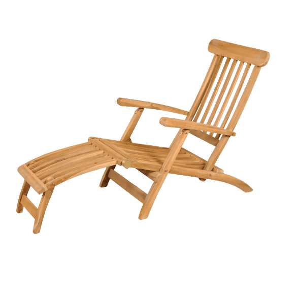 Πολυθρόνα ξαπλώστρα με υποπόδιο από ξύλο Teak. Για αυτούς που θέλουν να συνδυάσουν την άνεση και το στυλ , η ξαπλώστρα πολυθρόνα είναι η ιδανική επιλογή. Μπορεί να συνδυαστεί και με μαξιλάρι που φτάνει μέχρι το υποπόδιο της πολυθρόνας, δίνοντας της έξτρα άνεση. Διάσταση προϊόντος: 150X60X94H Υλικό κατασκευής: Το ξύλο Teak είναι ένα είδος τροπικού ξύλου το οποίο κατασκευάζεται από κορμούς δέντρων με στιβαρή δομή κάτι το οποίο το καθιστά αρκετά βαρύ, ωστόσο χάρη στις εξαιρετικές ιδιότητες και στην όμορφη σχεδίαση των νερών του, βρίσκει εφαρμογή σε μια μεγάλη γκάμα προϊόντων. Εκτός από τη σχετικά υψηλή αντοχή, έχει υψηλή ανθεκτικότητα στη φωτιά, μέτρια αντοχή στην κάμψη, στην κρούση και στην σχίση. Επίσης είναι πολύ ανθεκτικό και στην αλμύρα της θάλασσας, με αποτέλεσμα να θεωρείται ένα από τα δημοφιλέστερα είδη τροπικών ξύλων για την κατασκευή επίπλων.