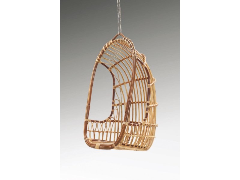 Κρεμαστή κούνια από φυσικό Rattan σε φυσική απόχρωση. Διάσταση προϊόντος:83X59X118