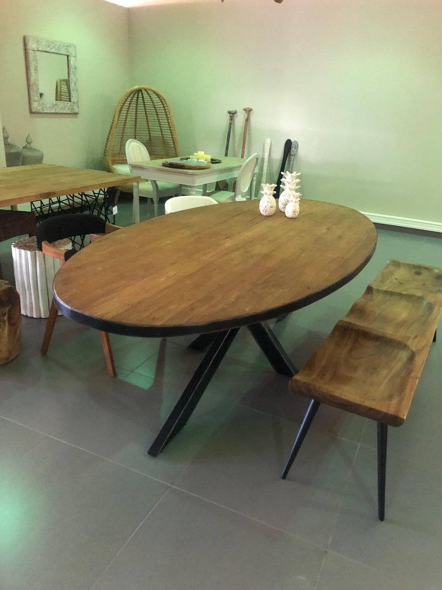 Τραπέζι από ξύλο Teak και μεταλλικά πόδια - 123519 - Image 2