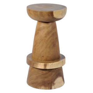 Σκαμπό bar Suar από μασίφ ξύλο Suar σε φυσικό χρώμα