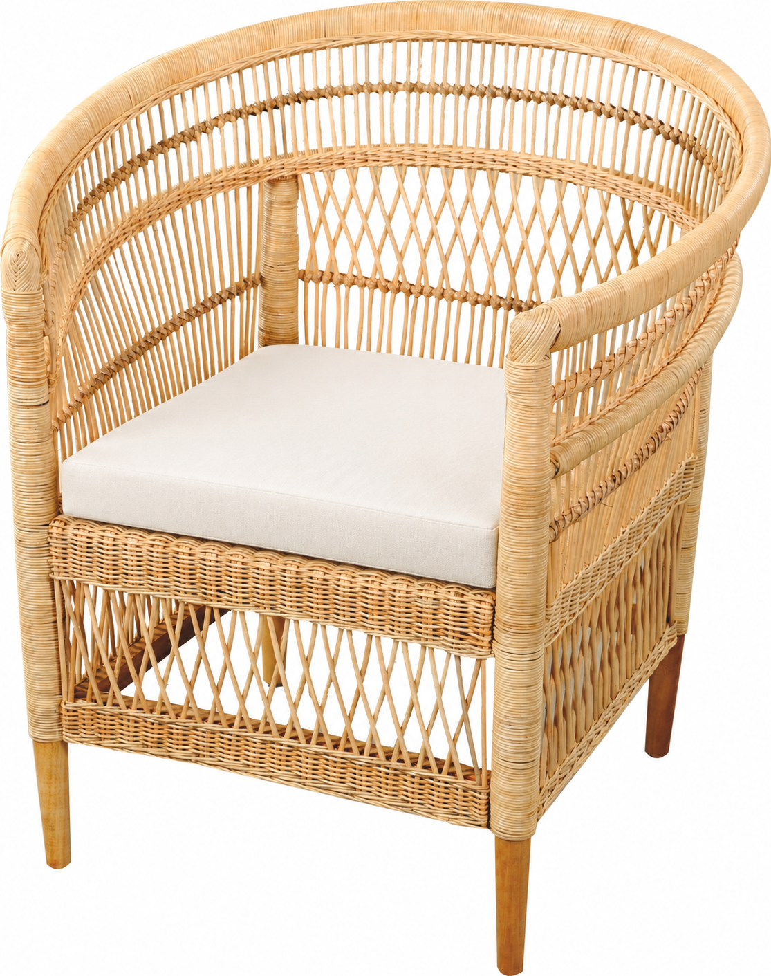 Πολυθρόνα MALAWI από Φυσικό Rattan με Μαξιλάρι (Κωδ. 31671)