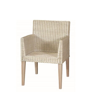 Πολυθρόνα Spaniola από φυσικό Rattan σε λευκή απόχρωση. Διάσταση προϊόντος :56Χ54Χ86H