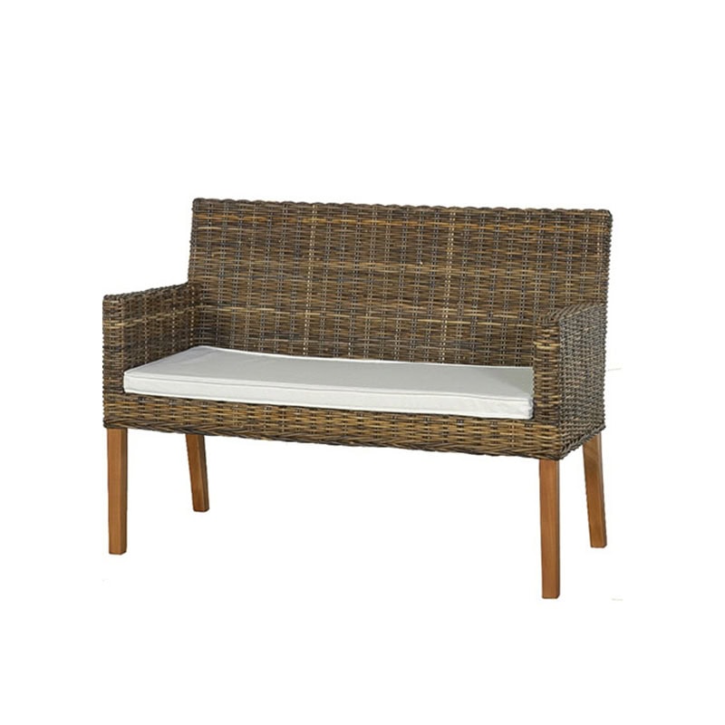 Καναπές διθέσιος από φυσικό Rattan και πόδια από ξύλο Teak. Δεν περιλαμβάνετε το μαξιλάρι. Διάσταση προϊόντος: 115Χ85Χ50