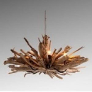 Κρεμαστό φωτιστικό οροφής από φυσικά κλαδιά ξύλου Teak. Πρόκειται για ένα πολύφωτο φωτιστικό που ξεκινάει με ένα κορμό ξύλου και καταλήγει με πολλά μικρά, λεπτά και άνισα ξύλα, που ανάμεσα τους βγαίνουν οι λάμπες. Θα μπορούσε ταιριάξει σε πολλά στυλ διακόσμησης από σκανδιναβικό και μίνιμαλ έως ρουστίκ και μοντέρνο. Ένα φωτιστικό που θα απογειώσει τον χώρο σας, δίνοντας του ιδιαίτερο χαρακτήρα και στυλ.