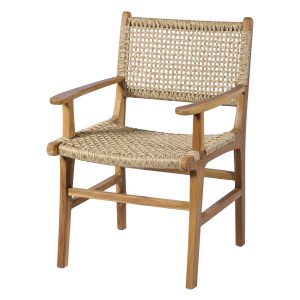 Καρέκλα από ξύλο Teak και συνθετικό Rattan Arm Catania -123420.01