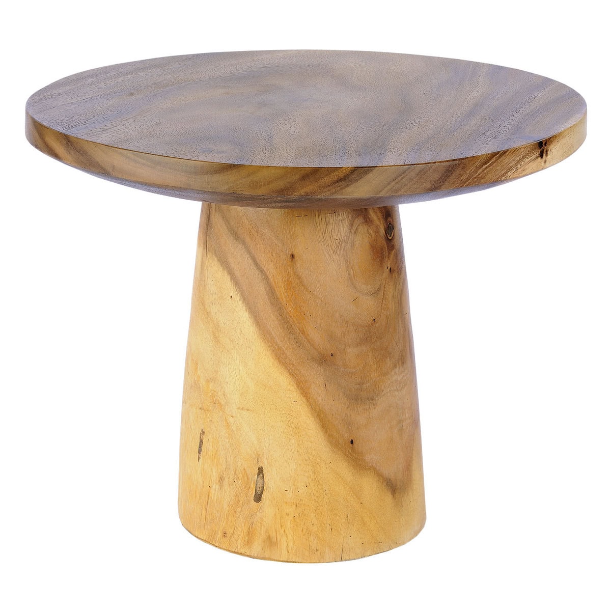 Στρογγυλό τραπέζι σαλονιού Doha από μασίφ ξύλο Suar. Κατάλληλο για εξωτερικό και εσωτερικό χώρο.