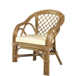 Πολυθρόνα μπαμπού Τιτα τρανσπαράν από φυσικό καλάμι. Διάσταση προϊόντος: 45X65X80