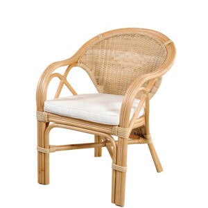 Πολυθρόνα μπαμπού Τιτα πλεκτη από φυσικό καλάμι, ανοιχτόχρωμη. Διάσταση προϊόντος: 45X65X80
