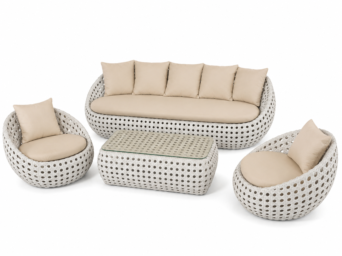 Santorini Lounge Set – Σετ Σαλονιού Αλουμινίου & Συνθετικού Peel (Κωδ. 900445) - Image 2