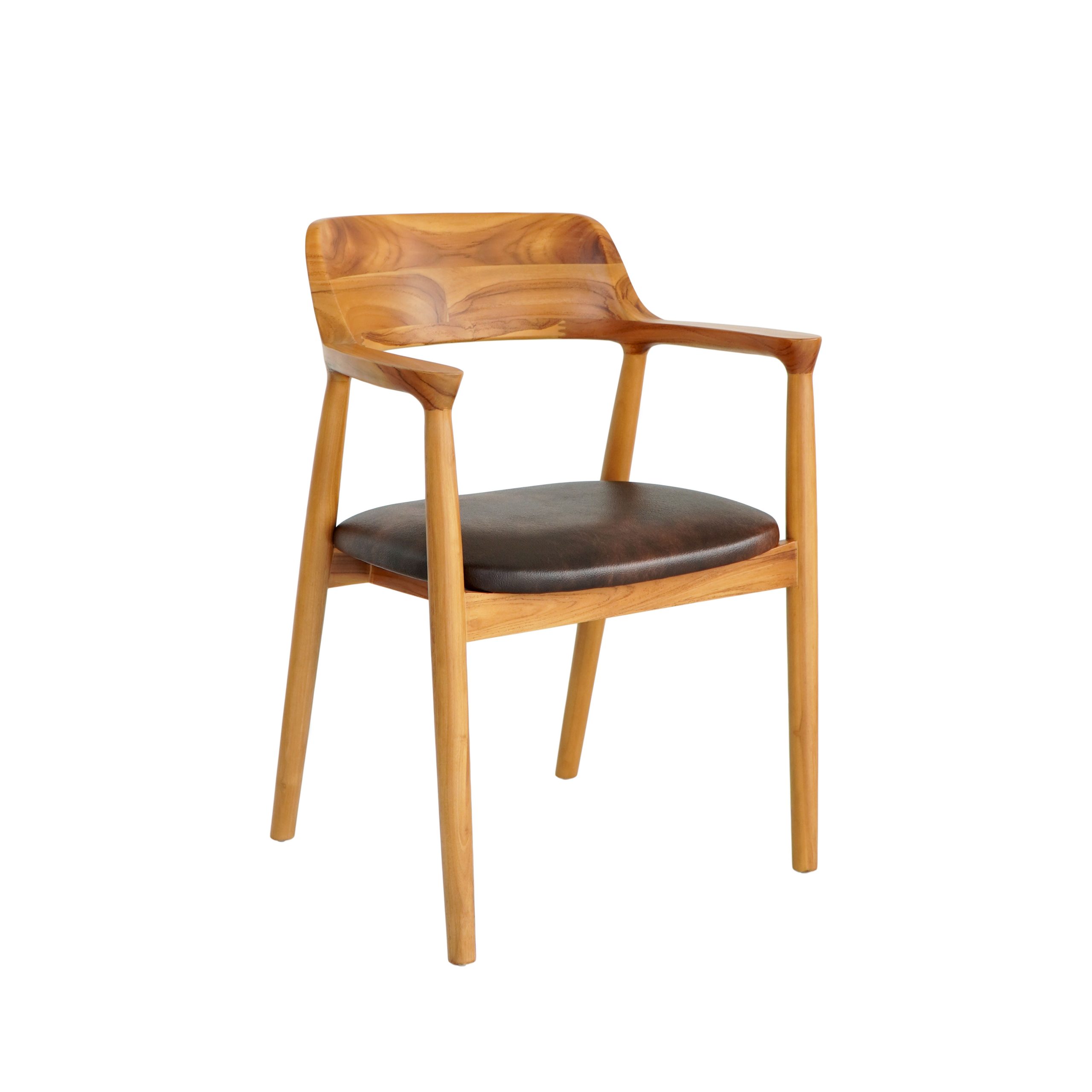 Καρέκλα Kennedy από Teak και Δερματίνη (Κωδ. 126337) - Image 2