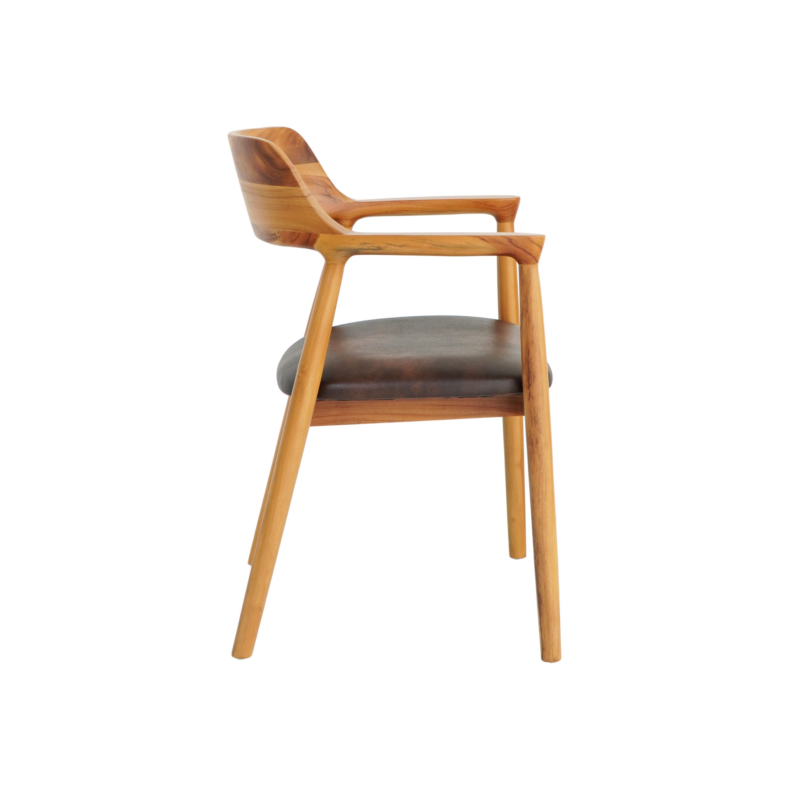 Καρέκλα Kennedy από Teak και Δερματίνη (Κωδ. 126337) - Image 3