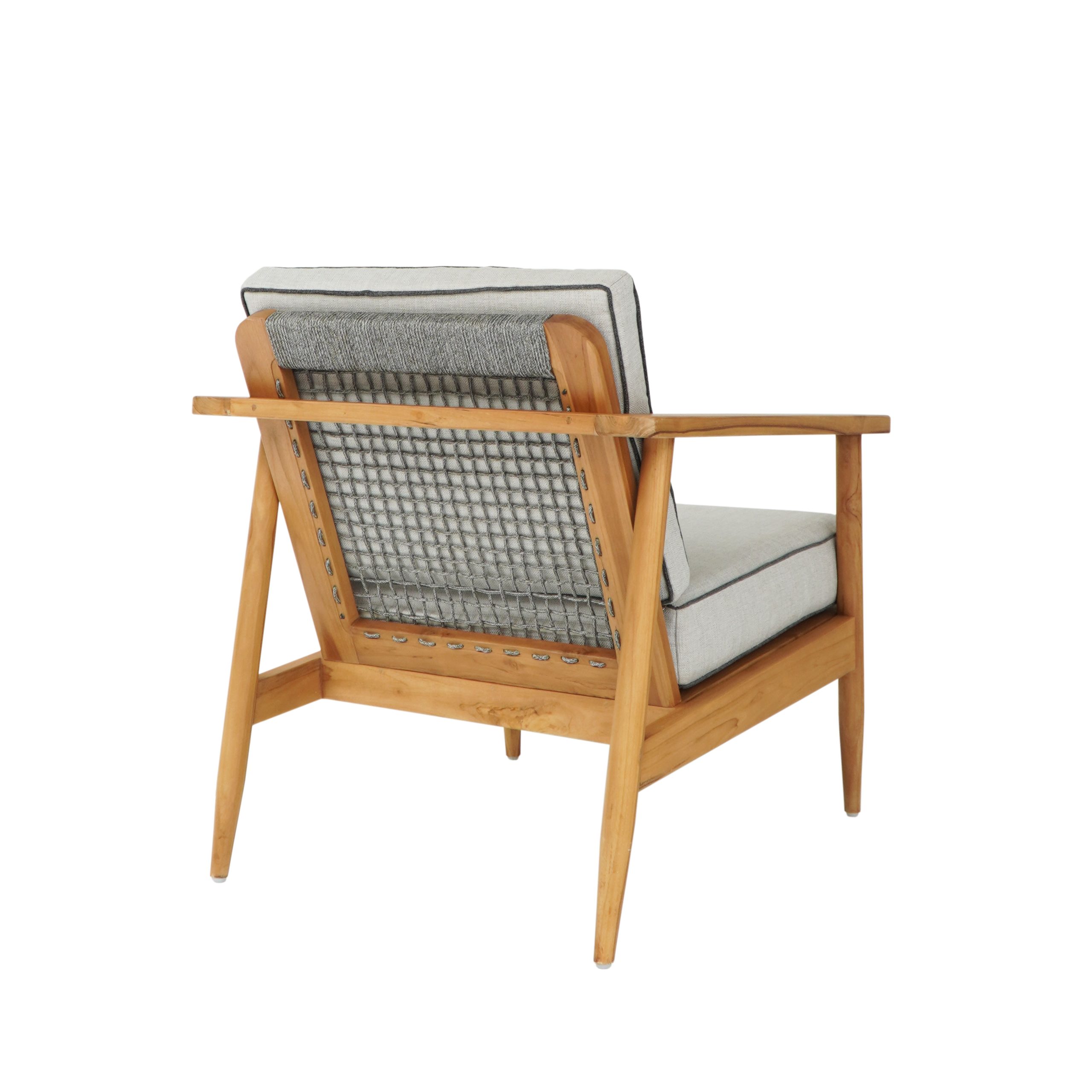 Lounge Πολυθρόνα Aubry από Teak με Rope & Ύφασμα (Κωδ. 126341) - Image 5