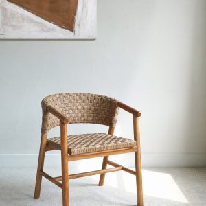 Πολυθρόνα από teak με συνθετικό rattan σε Natural απόχρωση