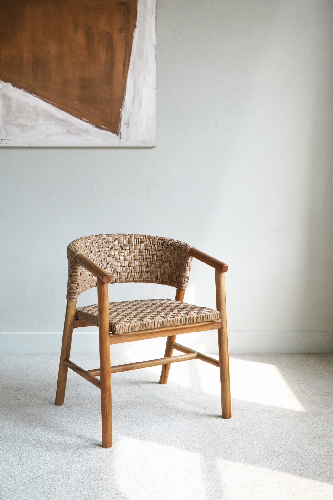Πολυθρόνα από teak με συνθετικό rattan σε Natural απόχρωση