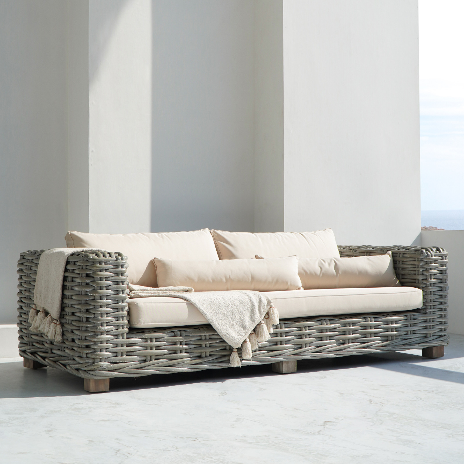 Σαλόνι Κήπου Saint Tropez Set από Rattan σε Γκρι Απόχρωση (Κωδ. 33920) - Image 2