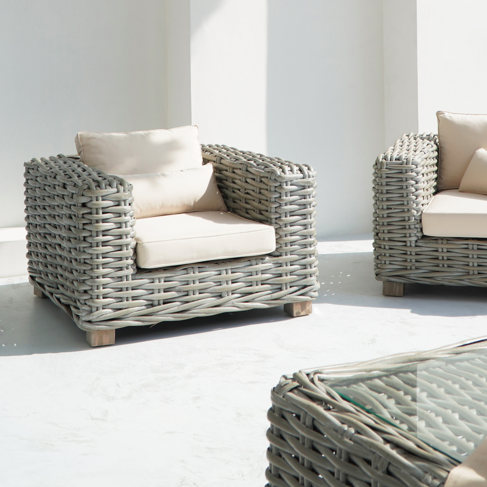 Σαλόνι Κήπου Saint Tropez Set από Rattan σε Γκρι Απόχρωση (Κωδ. 33920) - Image 4