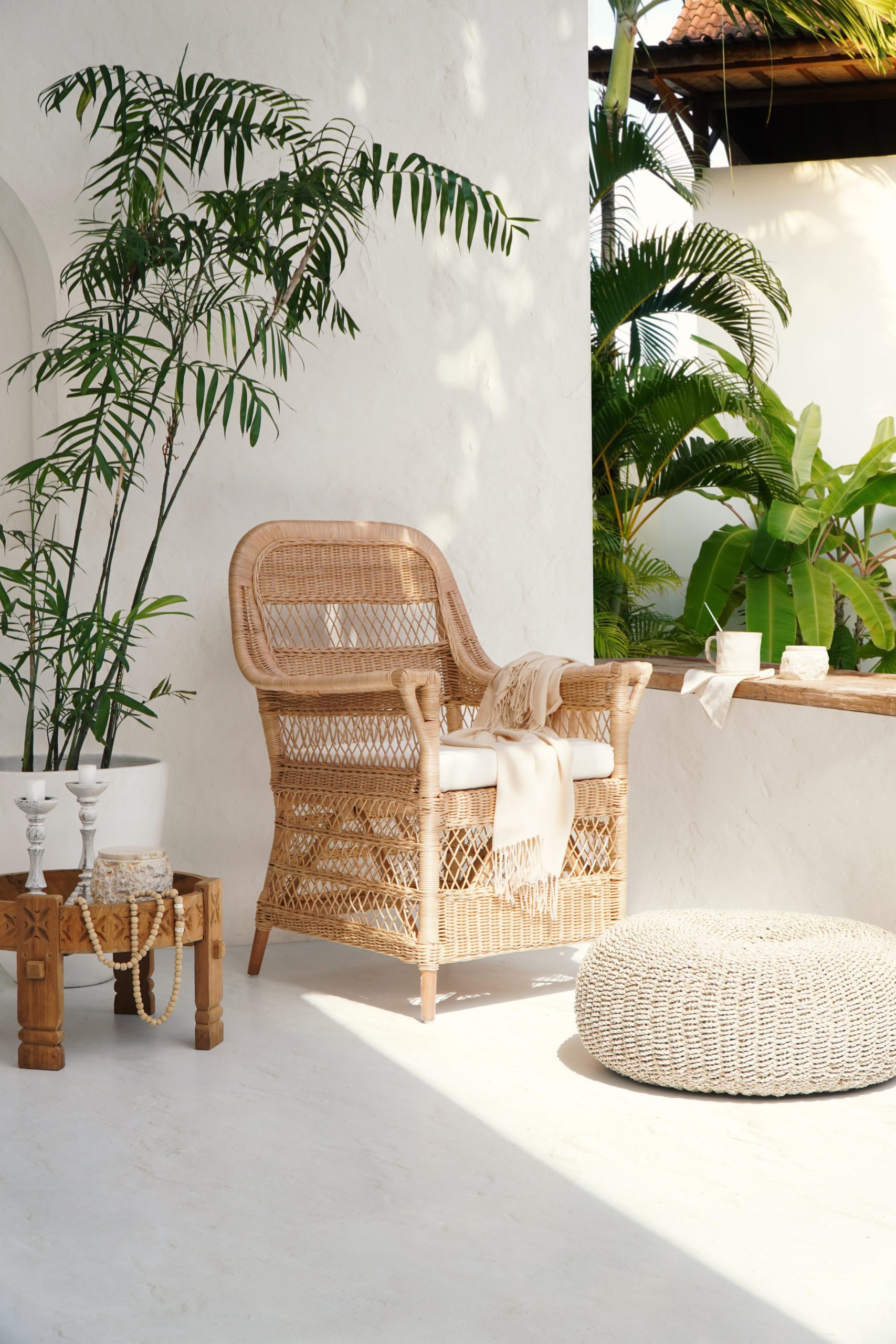 Πολυθρόνα Agam από φυσικό rattan και wicker