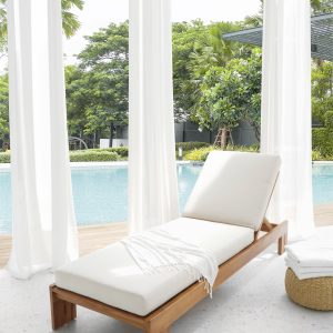 Ξαπλώστρα NAGOYA standar heigt από solid teak με ρυθμιζόμενη πλάτη