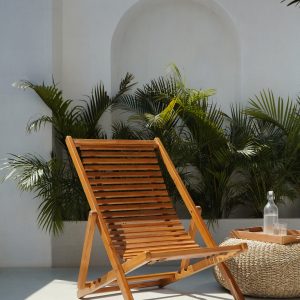 Πτυσσόμενη ξαπλώστρα κήπου από φυσικό teak